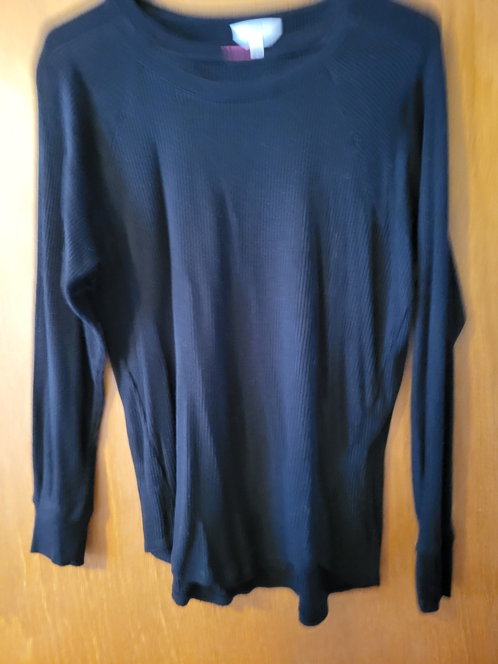 Time and Tru Black Long Sleeve Ribbed Tee
